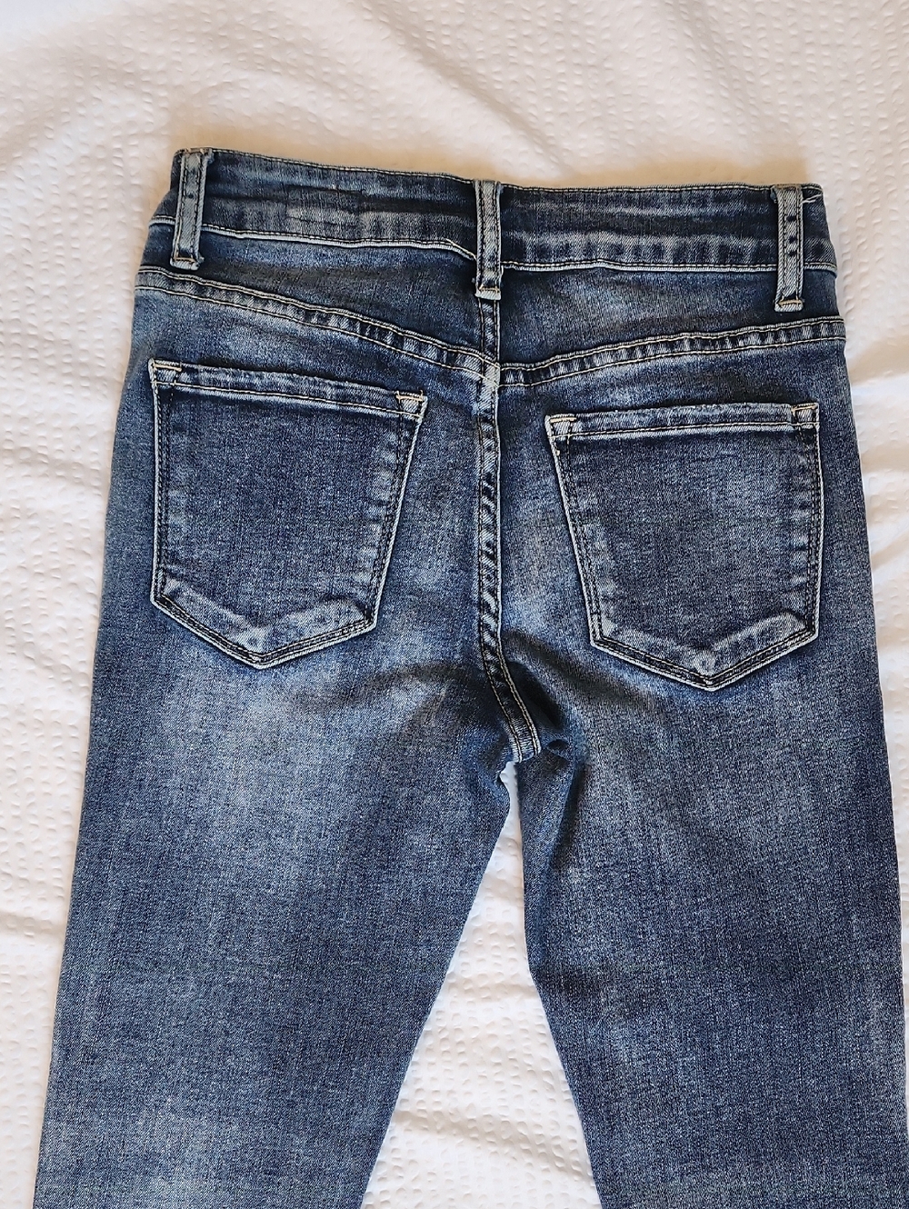 Bridge by GLY Mid Rise Ankle Skinny Crop Jeans Distressed Ripped Chewed Hem 24 - Picture 9 of 11